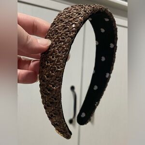 Lele Sadoughi CHOCOLATE RAFFIA BESSETTE HEADBAND